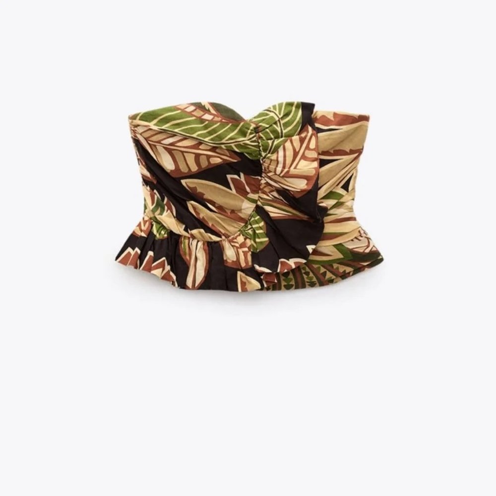 BLEND RUFFLED PRINTED MULTICOLORED TOP - Picture 2 of 3